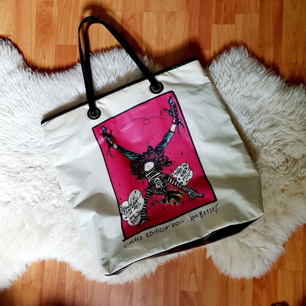 Betsey Johnson canvas tote